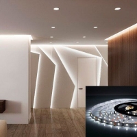 LED стрічка 12В ST-12-2835-60-CW-20-V2 4,8Вт 480Лм Білий IP20 8мм 14369