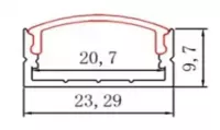 П10 Профіль світлодіодний алюмінієвий накладний анодований 23х10мм