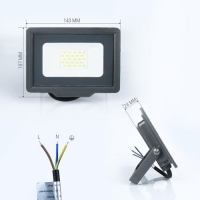Світлодіодний прожектор BIOM 20Вт S5-SMD-20-Slim 6200К 220В IP65