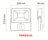 PARS/S-50 світлодіодний прожектор с датчиком 50Вт 6400K 4000Lm IP65