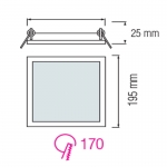LED світильник врізний HOROZ SLIM/Sq-15 15Вт 4200К квадратний