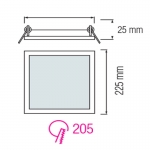 LED світильник врізний HOROZ SLIM/Sq-18 18Вт 4200К квадратний