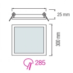 LED світильник врізний HOROZ SLIM/Sq-24 24Вт 4200К квадратний