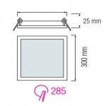 LED світильник врізний HOROZ SLIM/Sq-24 24Вт 6400К квадратний
