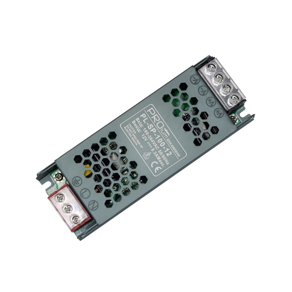 222023 Блок живлення 12В 100Вт 8,3A IP20 PL-SP-100-12 Slim перфорований