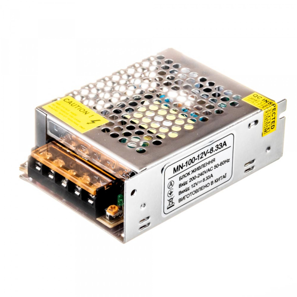 Блок живлення led 12В MN-100-12 8.3A 100 Bт IP20 перфорований