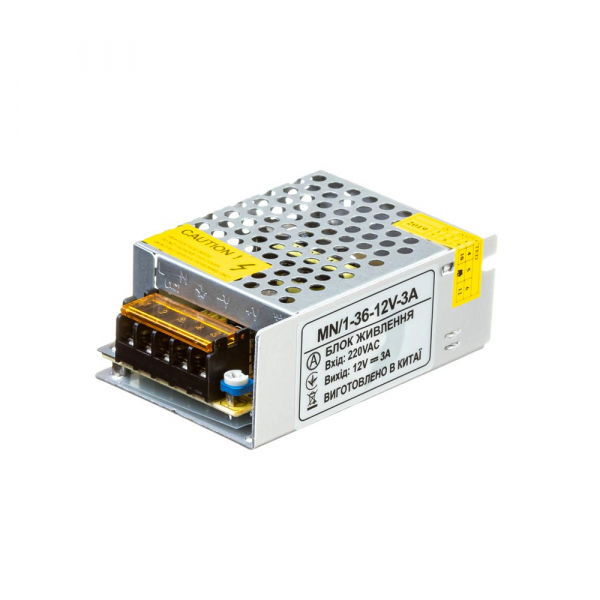 Блок живлення led 12В MN-36-12 3A 36 Bт IP20 перфорований