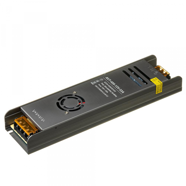 Блок живлення NEW AVT 12В 400Вт 33,3А IP20 Slim перфорований