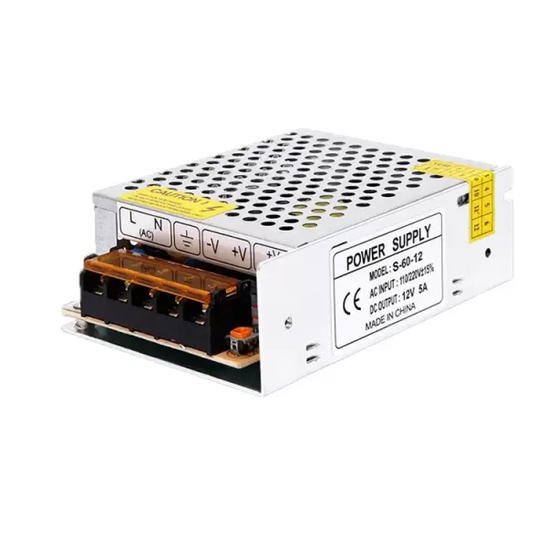 Блок живлення 12В LEDTech S-60-12 5А 60Вт перфорований