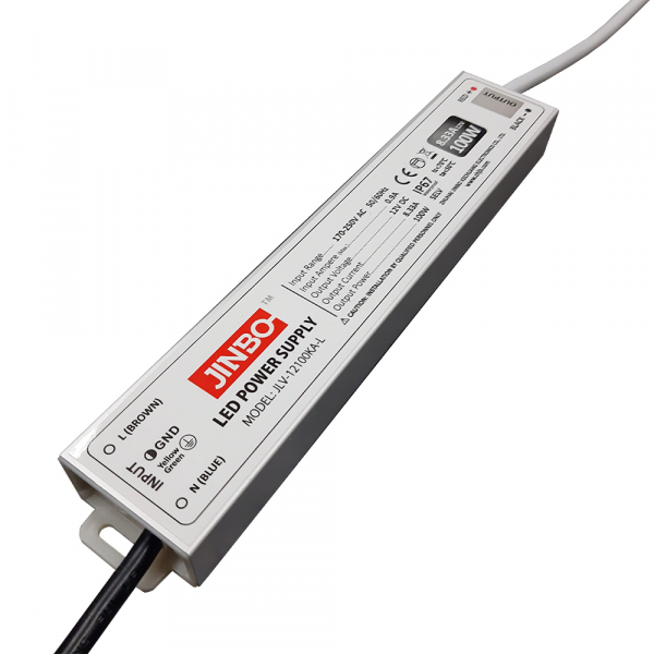 Блок живлення 12В 100Вт JLV-12100KA-L JINBO IP67 герметичний метал
