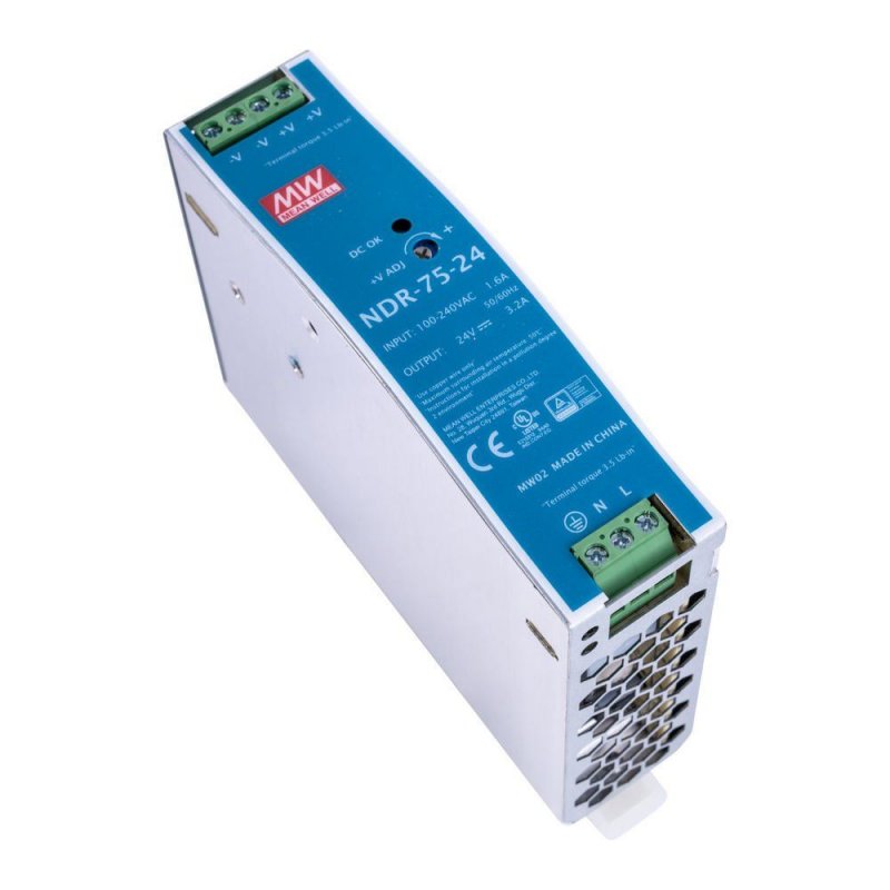 Блок живлення 24В 76,8Вт 3,2A IP20 NDR-75-24 на DIN-рейку