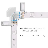 Конектор кутовий кліпса RGB 4pin-4pin під кутом 90°, 10 мм