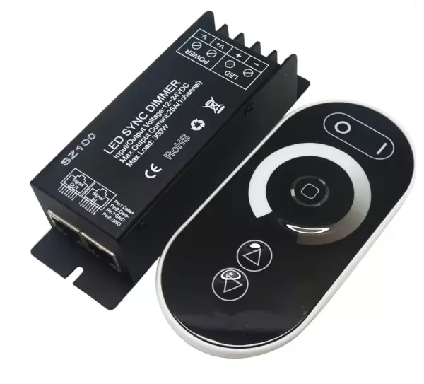 Димер сенсорний LEDTech SZ100 RF 25A 300Вт RF 12-24В Чорний пульт