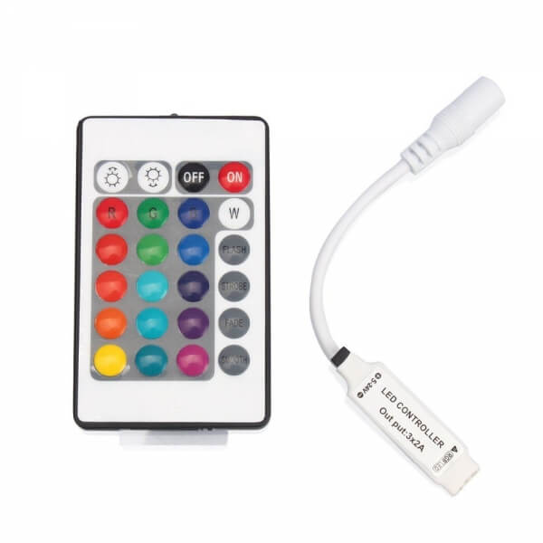 402010 Контролер RGB MINI 12-24В IR 24 кн 6A PL-C-6A-IR-24k-RGB-MINI