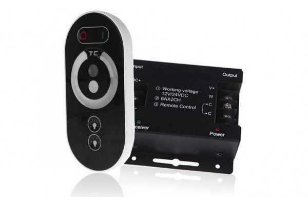 Димер сенсорний FULL TOUCH 30А 360Вт RF 12-24В Чорний чип