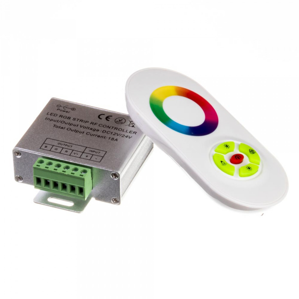 Контролер RGB 12В радіо RF 18A 216Вт сенсорний пульт Білий