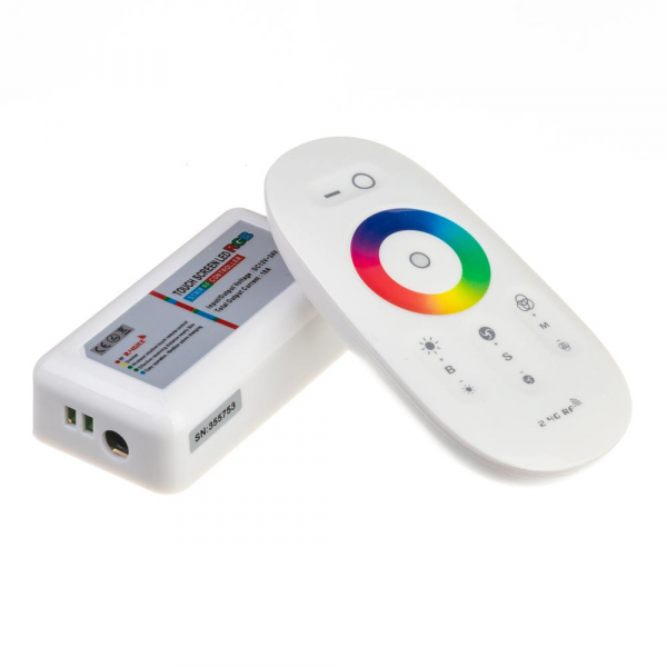 Контролер RGB 12В радіо RF 18A 216Вт сенсорний пульт Білий 8кн