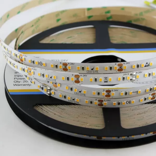 LED стрічка 24В DFN2835-120B27-2w-IP33-24В 120-2835-24В-IP33 2Вт 220Лм Білий Теплий 2700K CRI 80 10мм