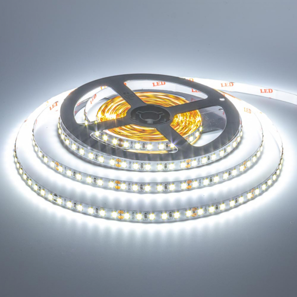 LED стрічка 24В AVT-600CW2835-24В 9,6Вт 1300Лм Білий Холодний 7500К IP20 8мм