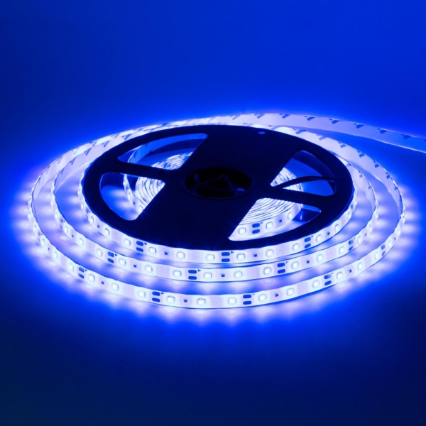LED стрічка 12В MTK-300BF3528-60-12 4,8Вт Синій IP65 8мм