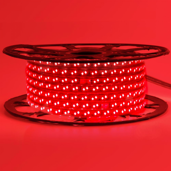 Led стрічка 220В 13-R 120R2835-220В-12Вт Червоний IP65 13х7мм