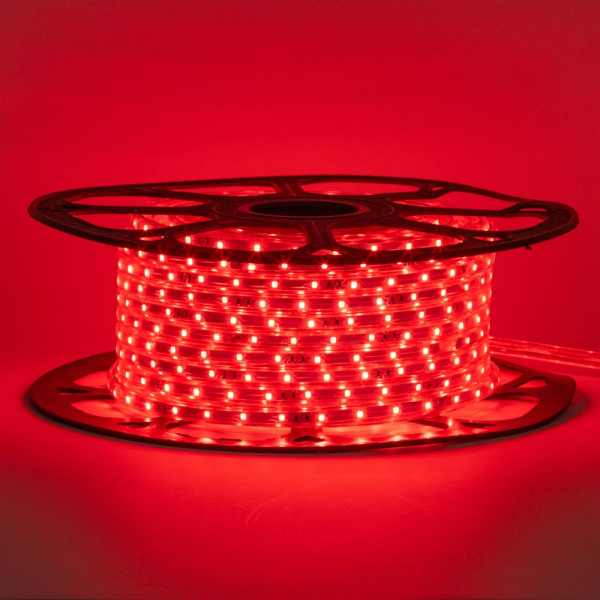 Led стрічка 220В 12-R 48R2835-220В-5Вт миготлива Червоний IP65 10х6мм
