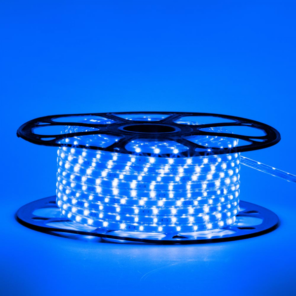 Led стрічка 220В 12-B 48B2835-220В-5Вт миготлива Синій IP65 10х6мм