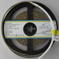 LED стрічка 24В DFP2835-128A3-IP33-24В 128-2835-24В-IP33 6Вт 850Лм Білий Теплий 3000K CRI 80+ 8мм