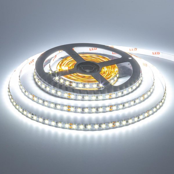 LED стрічка 24В AVT-600CW2835-24В 9,6Вт 1300Лм Білий Холодний 7500К IP20 8мм