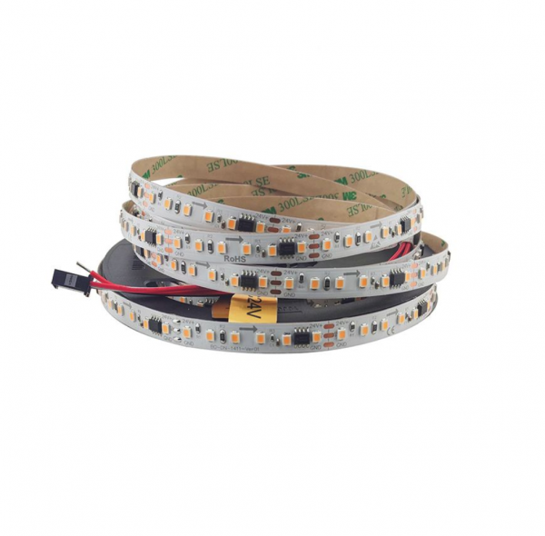 LED стрічка 24В 2835-120-IP20-WW/SMART-10-24 chip SM16703 18Вт 1800Лм Білий Теплий 3000К 10мм