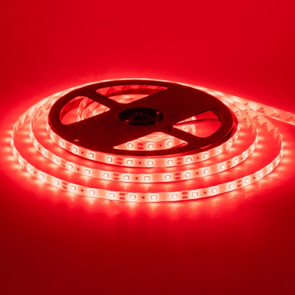 LED стрічка 12В MTK-300RF3528-12 SMD2835 60LED 4,8Вт Червоний IP65 8мм