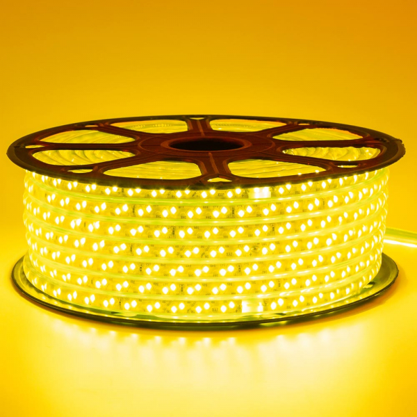 Led стрічка 220В 13-Y 120Y2835-220В-12Вт Жовтий IP65 13х7мм