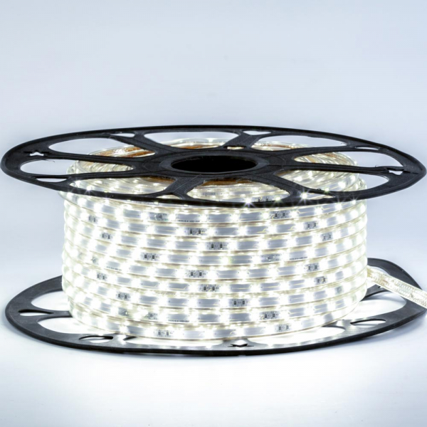 Led стрічка 220В 12-W 48W2835-220В-5Вт миготлива Білий Холодний 7000-8000К IP65 10х6мм