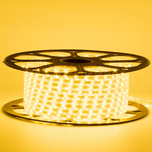 Led стрічка 220В 12-Y 48Y2835-220В-5Вт миготлива Жовтий IP65 10х6мм