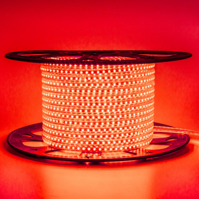 Led стрічка 220В 10-R AVT-120R2835-220В-6Вт Червоний IP65 10х6мм