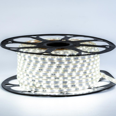 Led стрічка 220В 12-W 48W2835-220В-5Вт миготлива Білий Холодний 7000-8000К IP65 10х6мм