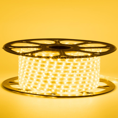 Led стрічка 220В 12-Y 48Y2835-220В-5Вт миготлива Жовтий IP65 10х6мм