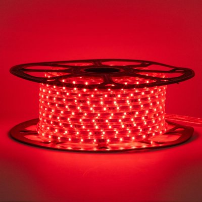 Led стрічка 220В 12-R 48R2835-220В-5Вт миготлива Червоний IP65 10х6мм