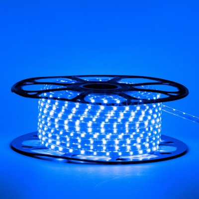Led стрічка 220В 12-B 48B2835-220В-5Вт миготлива Синій IP65 10х6мм