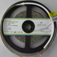 LED стрічка 24В DFP2835-60A3-IP33-24В 60-2835-24В-IP33 6Вт 550Лм Білий Теплий 3000K CRI 80+ 8мм