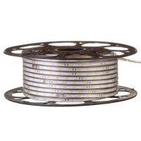 Led стрічка 220В 12-W 48W2835-220В-5Вт миготлива Білий Холодний 7000-8000К IP65 10х6мм