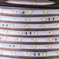 Led стрічка 220В 12-W 48W2835-220В-5Вт миготлива Білий Холодний 7000-8000К IP65 10х6мм