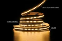 LED стрічка 12В 2835-240 19Вт 2400Лм Білий Теплий 2700-3000К IP20 10мм