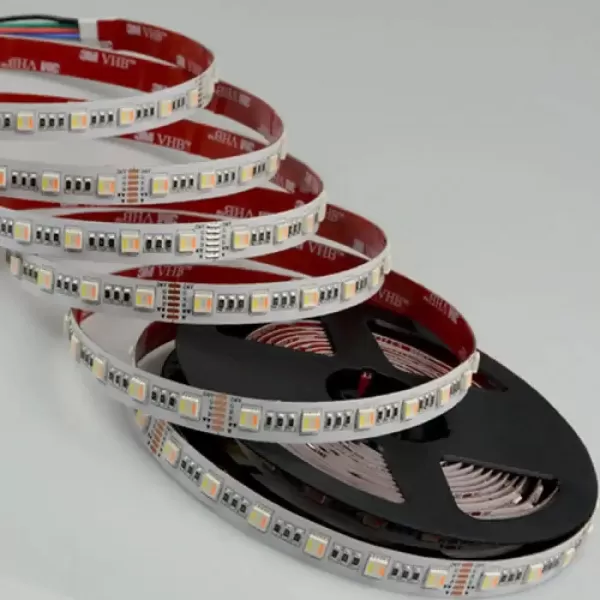 LED стрічка 24В DFP5050RGBWW-60P-IP20-24В-CCT 60-5050-24В-IP33 24Вт RGB+CCT Білий Теплий-Холодний CRI 85+ 12мм