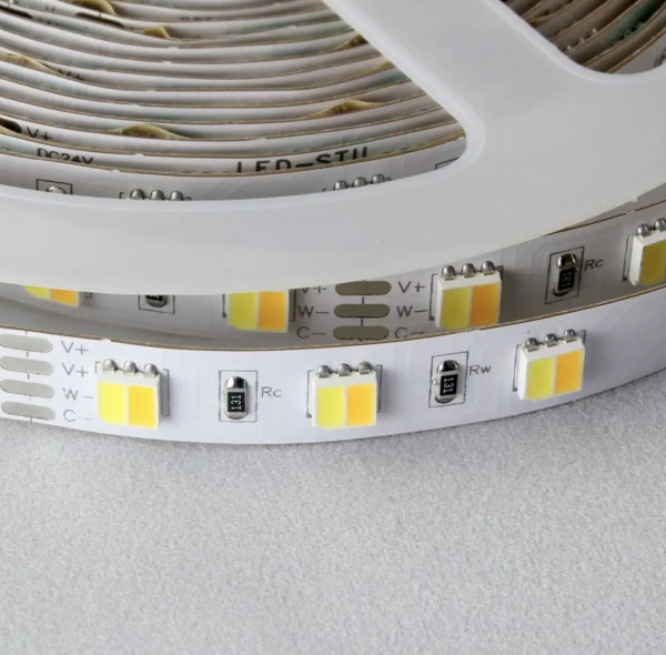 LED стрічка 24В DFP5050WW-60P-IP20-2Вт-24В 60-5050-24В-IP33 12Вт 1200Лм Білий Теплий-Холодний 2700+6500К CRI 80+ 10мм