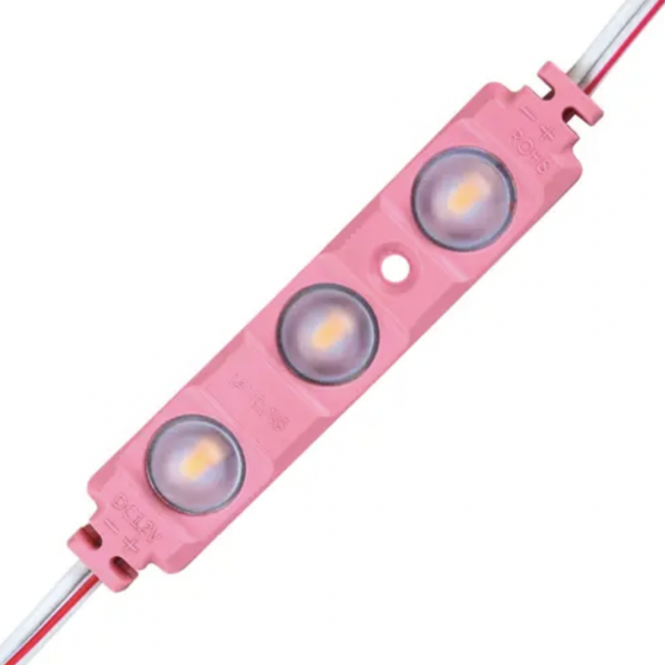 LED модуль BRT XG194 5630-3 led W 1,5Вт PINK 12В IP65 Рожевий з лінзою полусфера