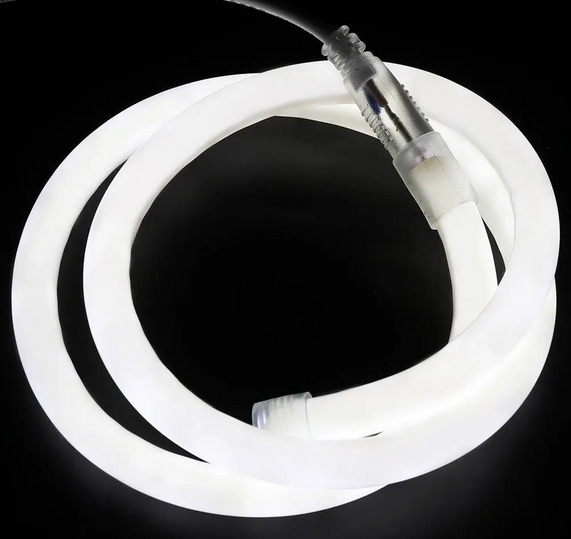 LED неон круглий 220В D15 RN 2835-120 Білий IP68 10Вт 15х15мм