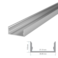 Профіль для LED стрічки накладний ПФ-25 24-10-2000мм з росіювачем