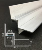 Профіль тіньовий шов ПТШ 15 з нішою під LED пристінний