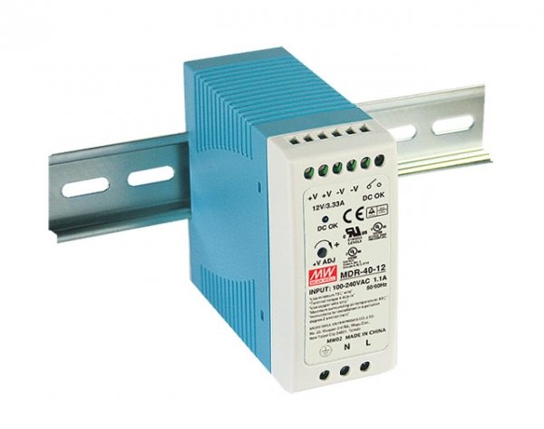 Блок живлення Mean Well MDR-40-24 На DIN-рейку 40Вт 24В 1,7А